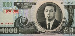1000 Won Spécimen CORÉE DU NORD 2002 P.45aS1 NEUF