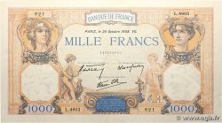 1000 Francs CÉRÈS ET MERCURE type modifié FRANCE 1938 F.38.30 SUP