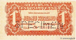 1 Koruna Spécimen TSCHECHOSLOWAKEI 1944 P.045s VZ+