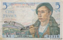 5 Francs BERGER FRANCE 1943 F.05.01