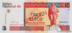 3 Pesos Convertibles Spécimen CUBA 1994 P.FX38s NEUF