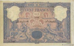 100 Francs BLEU ET ROSE FRANCE 1895 F.21.08 VF-