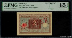 2 Mark Spécimen ALLEMAGNE 1920 P.060s