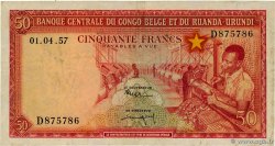50 Francs BELGIAN CONGO 1957 P.32 VF