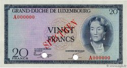 20 Francs Spécimen LUXEMBOURG 1955 P.49s NEUF