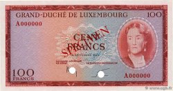 100 Francs Spécimen LUXEMBOURG 1963 P.52s NEUF
