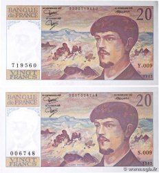 20 Francs DEBUSSY Lot FRANCE 1982 F.66.03 pr.NEUF
