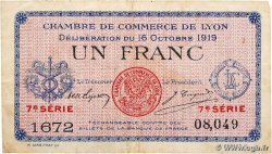 1 Franc FRANCE régionalisme et divers Lyon 1919 JP.077.19 TB