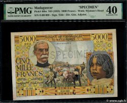 5000 Francs Spécimen MADAGASCAR 1950 P.049bs q.SPL
