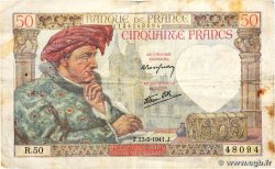 50 Francs JACQUES CŒUR FRANCE 1941 F.19.07 TB
