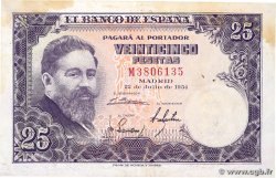 25 Pesetas ESPAGNE 1954 P.147a TTB