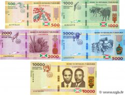 500 au 10000 Francs LOT BURUNDI 2018 P.50 au P.54 NEUF