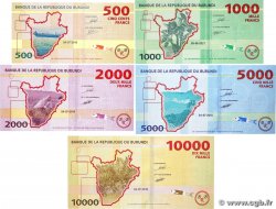 500 au 10000 Francs LOT BURUNDI 2018 P.50 au P.54 NEUF