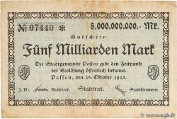 5 Milliarden Mark ALLEMAGNE Passau 1923 TB