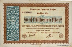 5 Millionen Mark ALLEMAGNE Aachen - Aix-La-Chapelle 1923 pr.TTB