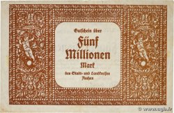 5 Millionen Mark ALLEMAGNE Aachen - Aix-La-Chapelle 1923 pr.TTB