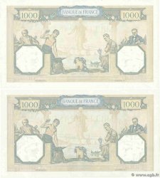 1000 Francs CÉRÈS ET MERCURE type modifié Lot FRANCE 1938 F.38.27 XF+