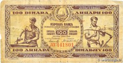 100 Dinara YOUGOSLAVIE 1946 P.065a B+