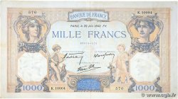 1000 Francs CÉRÈS ET MERCURE type modifié FRANCE 1940 F.38.49 TB+