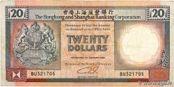 20 Dollars HONG KONG 1990 P.197a B+
