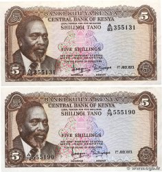 5 Shillings Lot KENYA 1973 P.06d TTB+