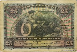 25 Pesetas ESPAGNE 1907 P.062a pr.TB