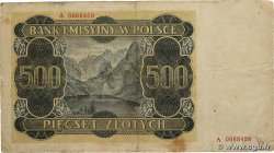 500 Zlotych POLOGNE 1940 P.098 TB