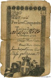 50 Lire Annulé ITALIE Turin 1792 PS.118a B+