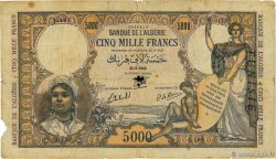5000 Francs TUNISIA 1942 P.21 G