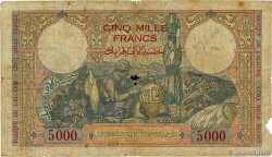 5000 Francs TUNISIA 1942 P.21 G