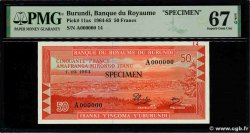 50 Francs Spécimen BURUNDI 1964 P.11as UNC