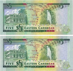 5 Dollars Lot EAST CARIBBEAN STATES 1993 P.26a-u UNC
