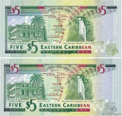 5 Dollars Lot EAST CARIBBEAN STATES 1994 P.31a-m UNC