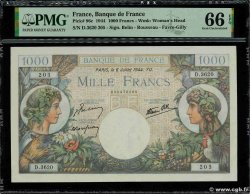 1000 Francs COMMERCE ET INDUSTRIE FRANCIA 1944 F.39.10 FDC
