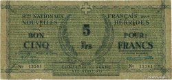 5 Francs NEW HEBRIDES 1943 P.01 VG