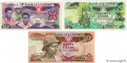 10, 20 et 50 Cedis Lot GHANA 1984 P.23a, P.24a et P.25a ST