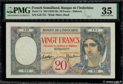 20 Francs DJIBOUTI 1941 P.07A TTB+