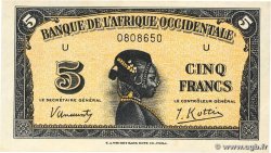 5 Francs AFRIQUE OCCIDENTALE FRANÇAISE (1895-1958) 1942 P.28b SPL+