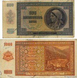 500 et 1000 Leva Lot BULGARIA 1942 P.060a et P.061a q.MB