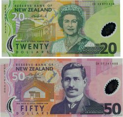 20 et 50 Dollars Lot NUEVA ZELANDA
2006 P.187b et 188b FDC