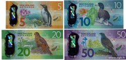 5 à 50 Dollars Lot NOUVELLE-ZÉLANDE 2015 P.191 à 194 NEUF