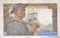 10 Francs MINEUR FRANCE 1941 F.08.01 TB