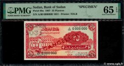 25 Piastres Spécimen SUDAN 1967 P.06bS UNC