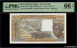 1000 Francs WEST AFRIKANISCHE STAATEN 1989 P.107Ai ST