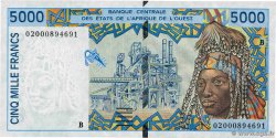 5000 Francs WEST AFRIKANISCHE STAATEN 2002 P.213Bl fST+