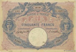 50 Francs BLEU ET ROSE FRANCE 1897 F.14.09 VF