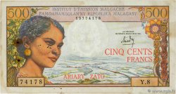 500 Francs - 100 Ariary MADAGASCAR 1966 P.058a pr.TTB