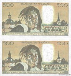 500 Francs PASCAL Consécutifs FRANCE 1990 F.71.43 AU+