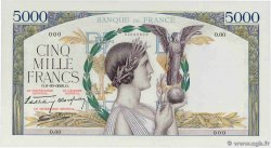 5000 Francs VICTOIRE Impression à plat Épreuve FRANCE 1938 F.46.00Ed SPL+
