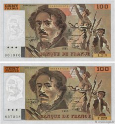 100 Francs DELACROIX imprimé en continu Lot FRANCE 1993 F.69bis.07 AU